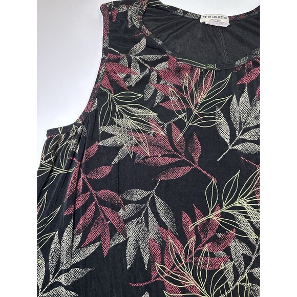 Ve Ve Collection Black Floral Sleeveless Blouse Slinky Top Whimsigoth Women's 3X - Picture 3 of 7